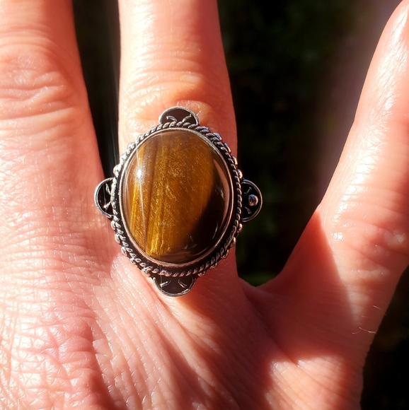 New Tiger Eye 925 Silver Ring. - Picture 8 of 16